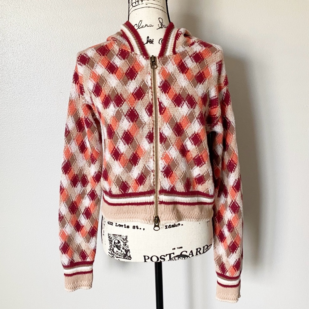 Free People Sweater Field Of Flowers Full Zip Hoodie Cardigan Small NWOT - Picture 2 of 6